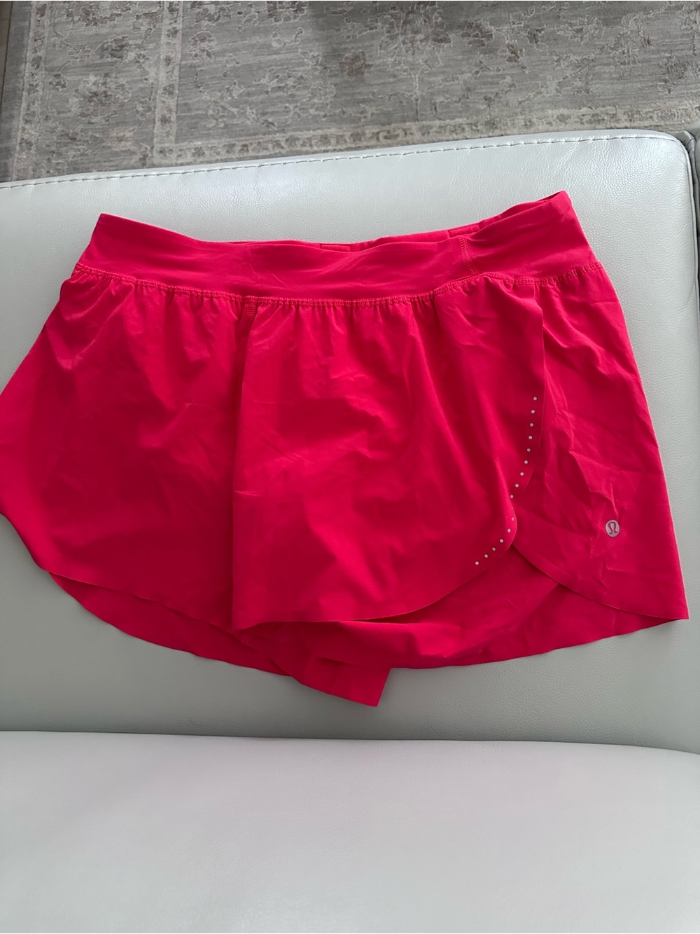 lululemon athletica fast and free high rise classic fit short 3” in “red glow”